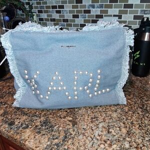 Karl Lagerfeld Blue Fringe Tote